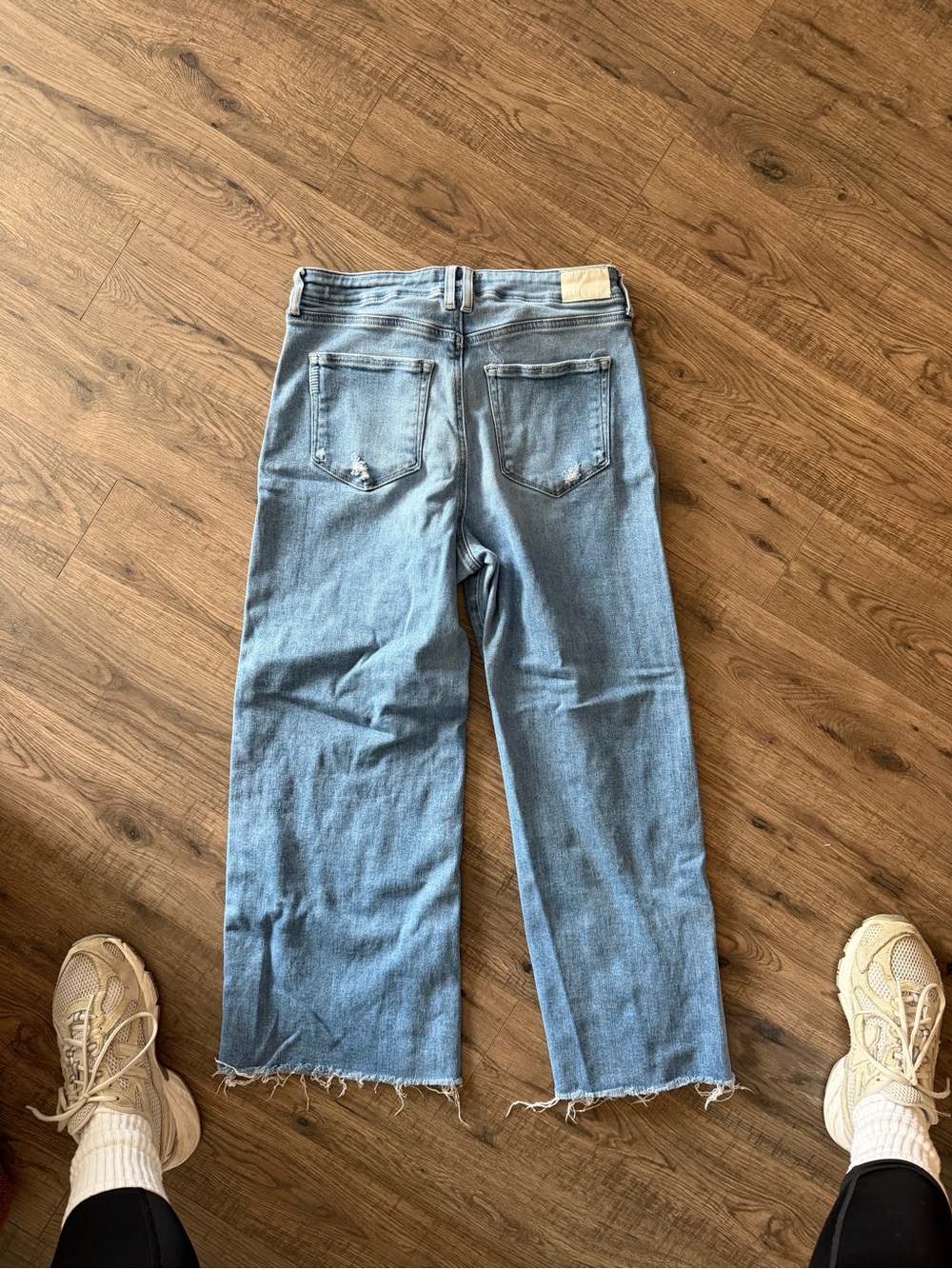 PAIGE Light Wash cropped Straight Leg Jeans - Picture 4 of 5